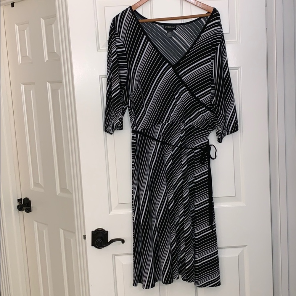 Lane Bryant black and white faux wrap dress 22/24